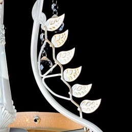 Suspension blanche à deux lumières, abat-jour en verre à motif doré à la main, style rétro européen classique