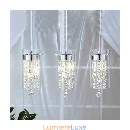 Suspension artistique en cristal avec abat-jour en verre et culot d'ampoule G4 Suspension artistique en cristal avec abat-jour en verre et culot d'ampoule G4