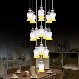 Restaurant 15 Tête De Moderne Simple Pendentif En Cristal Pendentif