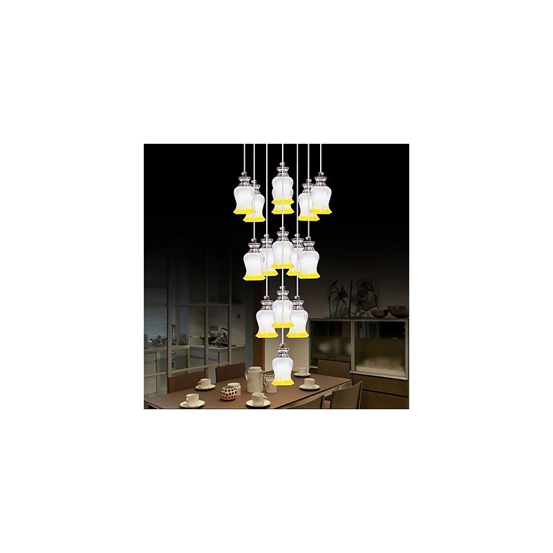 Restaurant 15 Tête De Moderne Simple Pendentif En Cristal Pendentif
