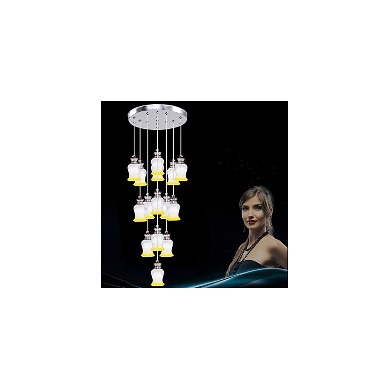 Restaurant 15 Tête De Moderne Simple Pendentif En Cristal Pendentif