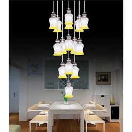 Restaurant 15 Tête De Moderne Simple Pendentif En Cristal Pendentif