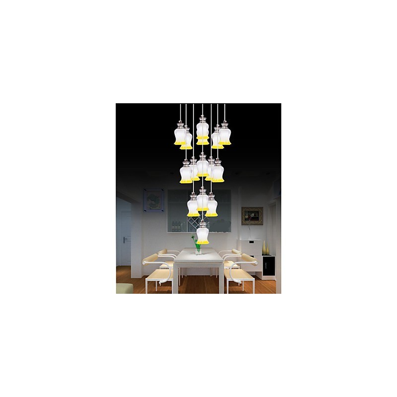 Restaurant 15 Tête De Moderne Simple Pendentif En Cristal Pendentif