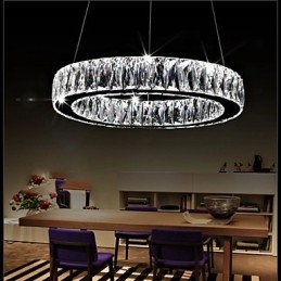 Lustre en cristal K9 à anneaux simples, luminaires de plafond d'intérieur modernes de grande taille