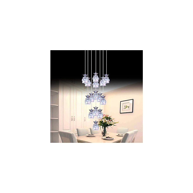 Restaurant 15 Tête De Moderne Simple Pendentif En Cristal Pendentif