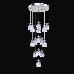 Restaurant 15 Tête De Moderne Simple Pendentif En Cristal Pendentif