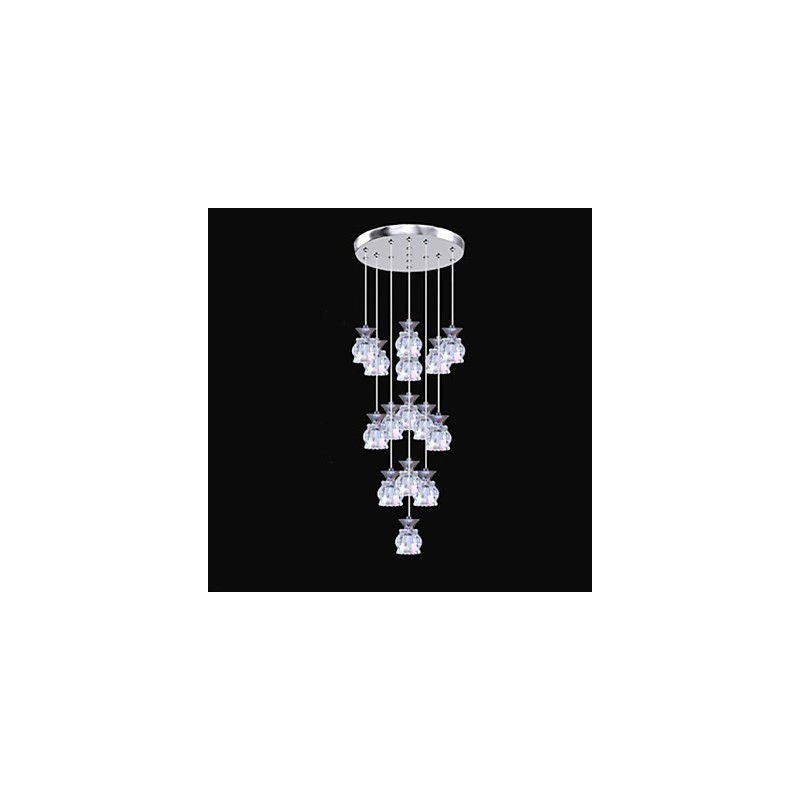Restaurant 15 Tête De Moderne Simple Pendentif En Cristal Pendentif