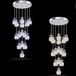 Restaurant 15 Tête De Moderne Simple Pendentif En Cristal Pendentif