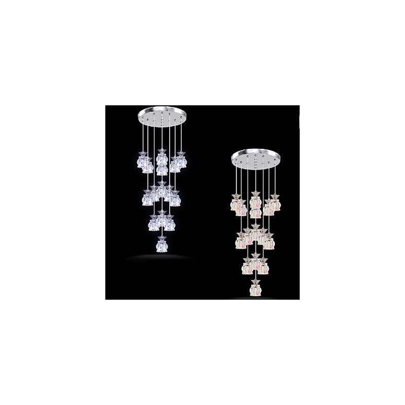 Restaurant 15 Tête De Moderne Simple Pendentif En Cristal Pendentif