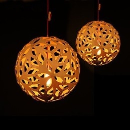Lustre Mini Style Lanterne Bois Bambou