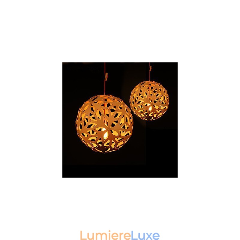 Lustre Mini Style Lanterne Bois Bambou