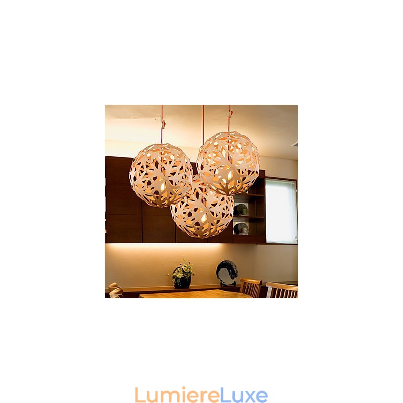 Lustre Mini Style Lanterne Bois Bambou