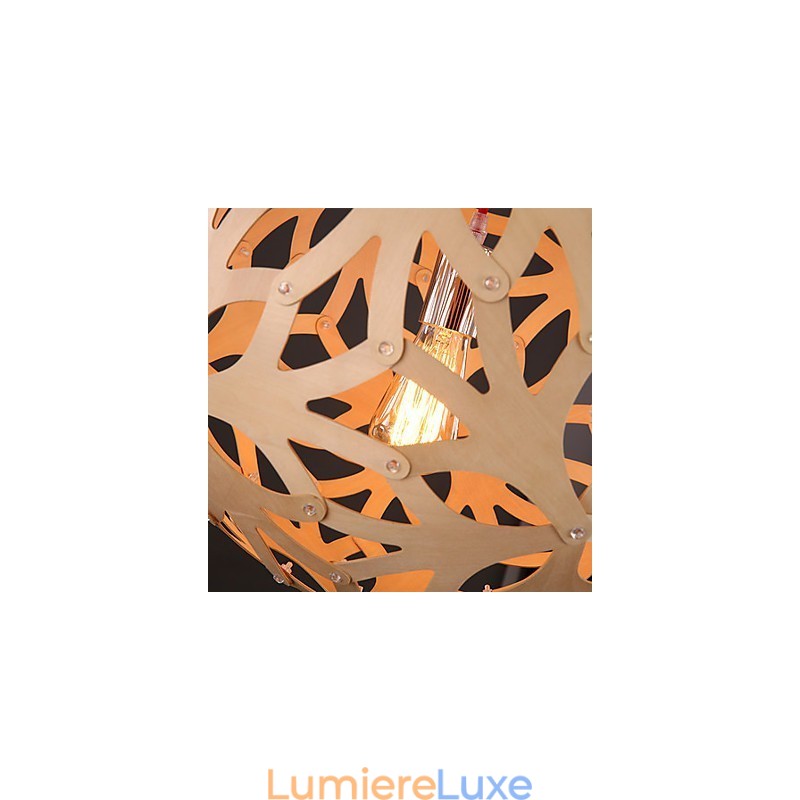 Lustre Mini Style Lanterne Bois Bambou