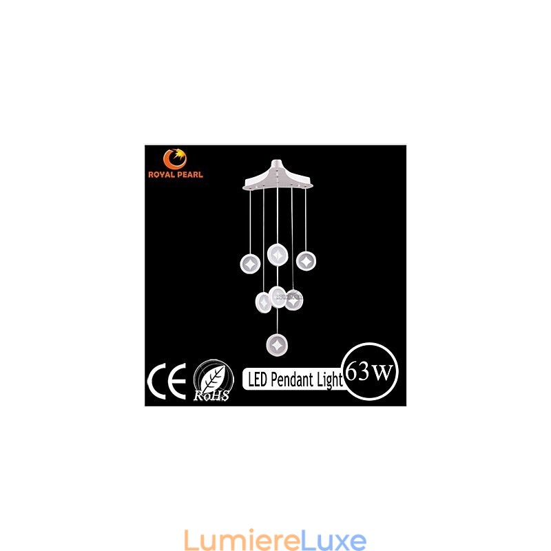 Lampe suspendue 63 W, éclairage décoratif moderne pour la maison