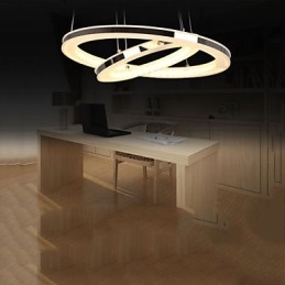 Lustre rond suspendu en acrylique avec 2 anneaux