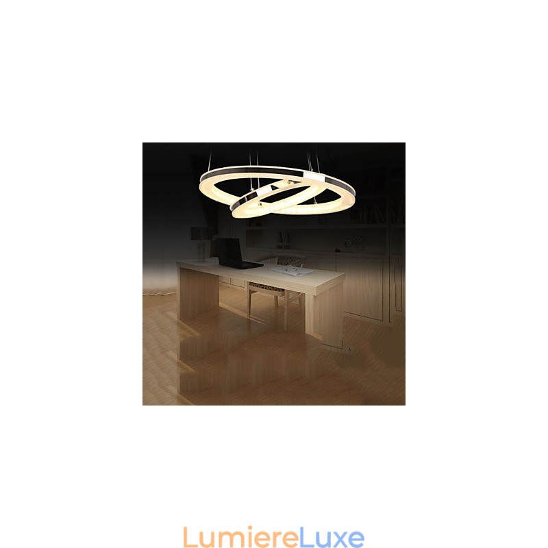 Lustre rond suspendu en acrylique avec 2 anneaux