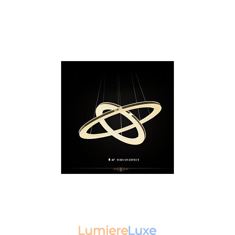 Lustre rond suspendu en acrylique avec 2 anneaux