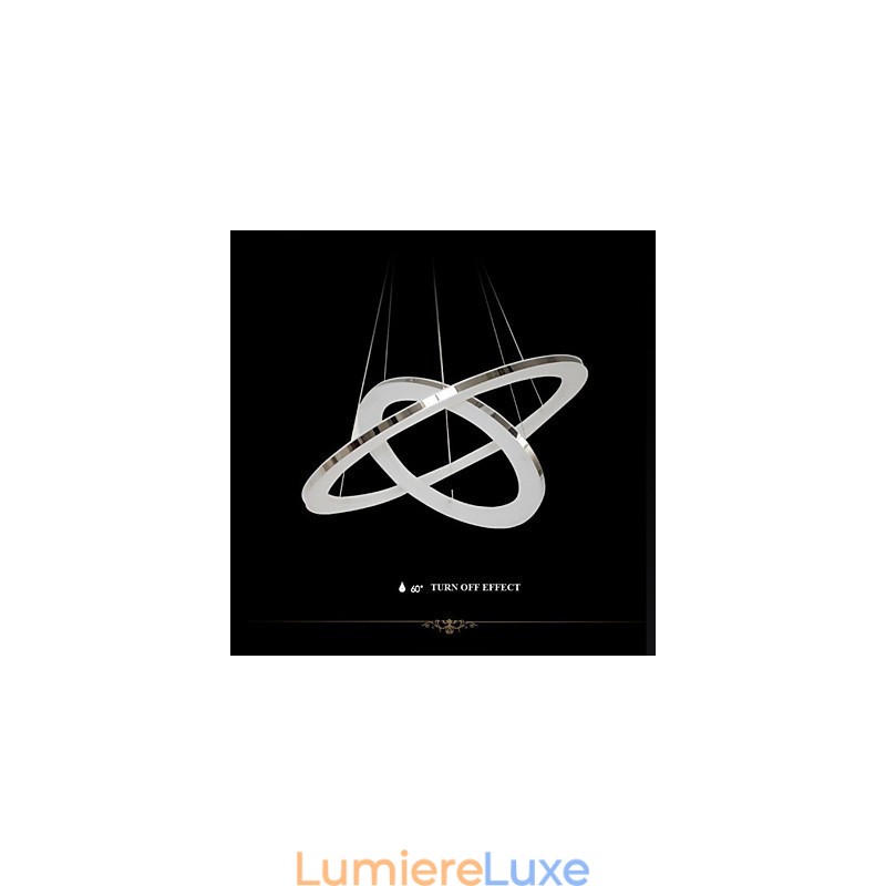 Lustre rond suspendu en acrylique avec 2 anneaux