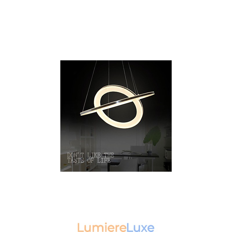 Lustre rond suspendu en acrylique avec 2 anneaux