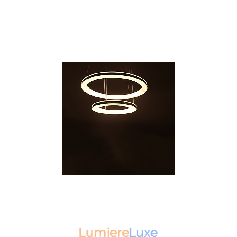 Lustre rond suspendu en acrylique avec 2 anneaux
