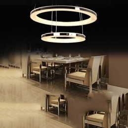 Lustre rond suspendu en acrylique avec 2 anneaux