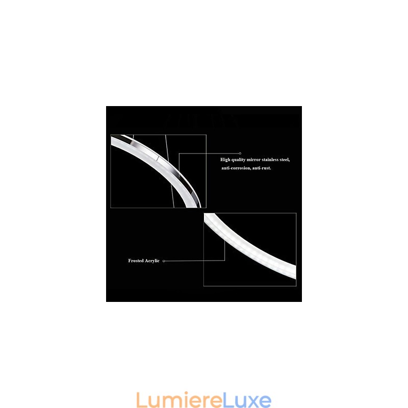 Lustre rond suspendu en acrylique avec 2 anneaux