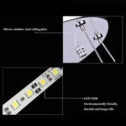 Lustre rond suspendu en acrylique avec 2 anneaux