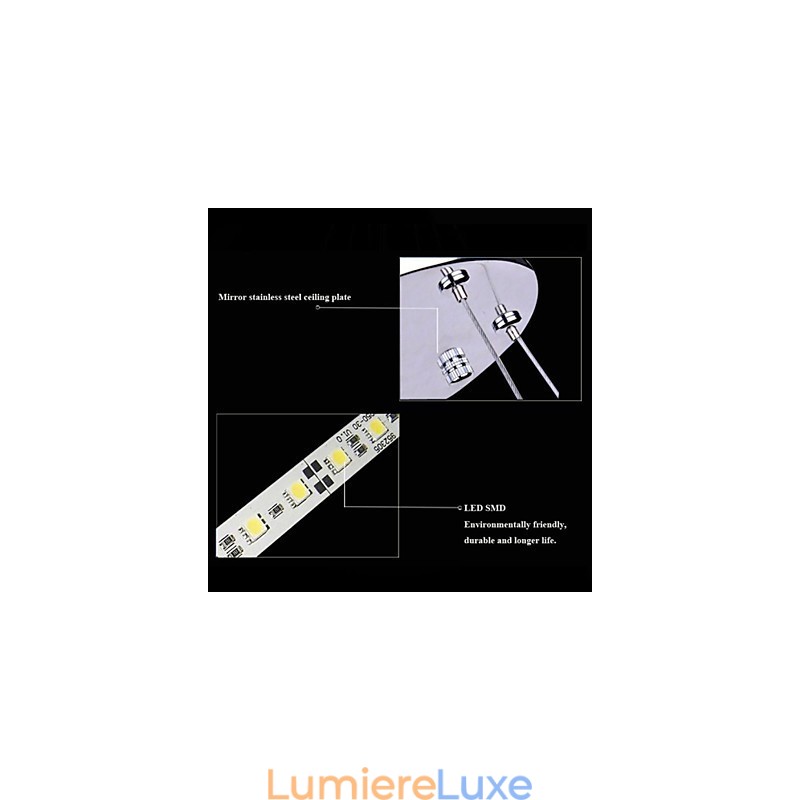 Lustre rond suspendu en acrylique avec 2 anneaux