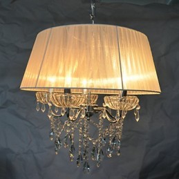 Suspension 5 lumières délicate et chic avec motif fleuri