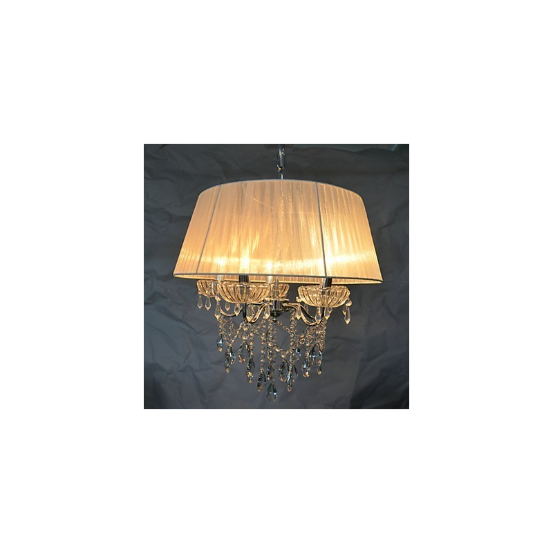 Suspension 5 lumières délicate et chic avec motif fleuri