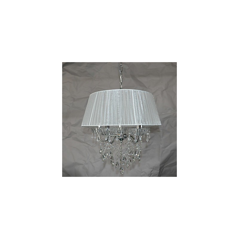 Suspension 5 lumières délicate et chic avec motif fleuri
