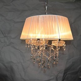 Suspension 5 lumières délicate et chic avec motif fleuri