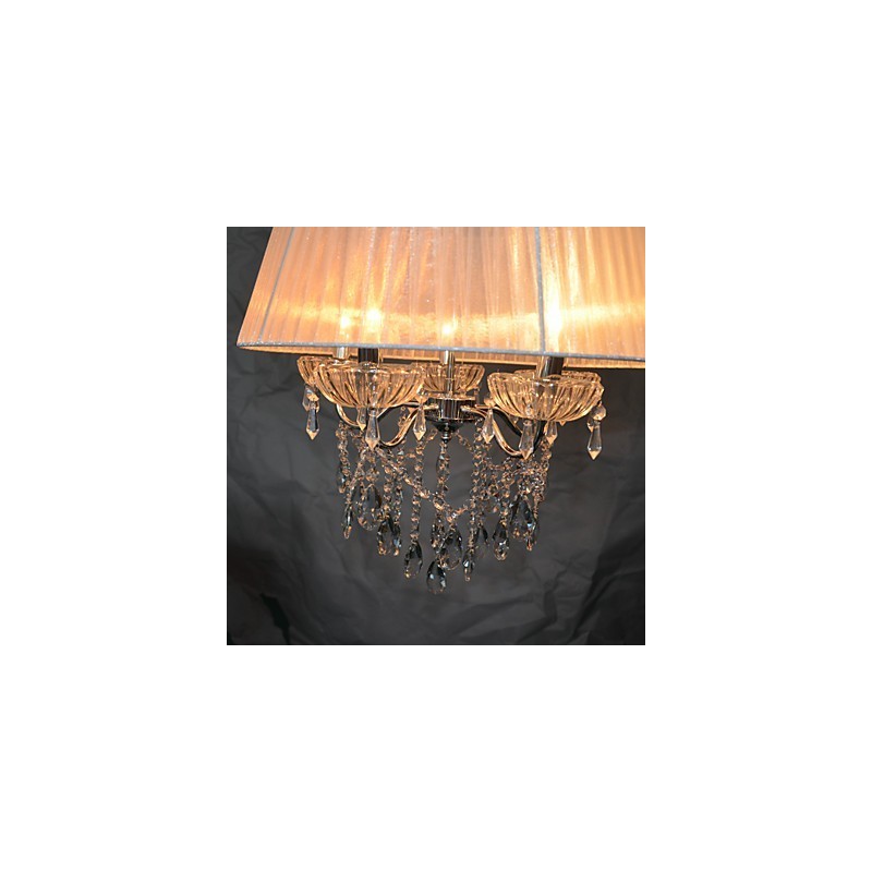 Suspension 5 lumières délicate et chic avec motif fleuri