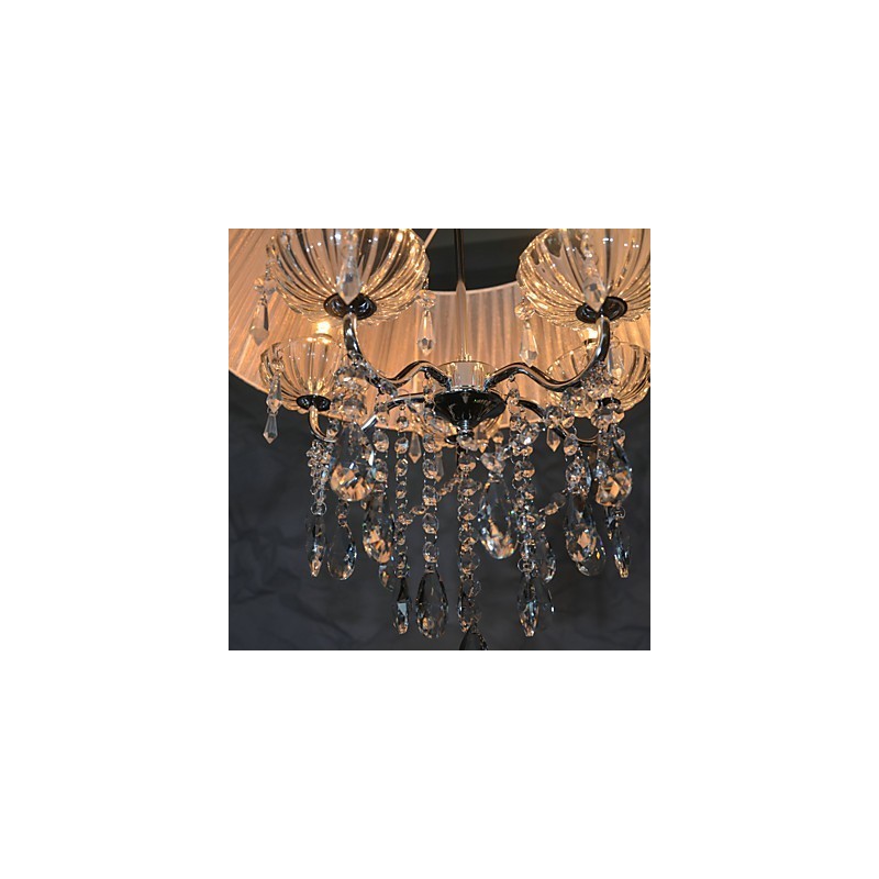Suspension 5 lumières délicate et chic avec motif fleuri