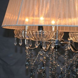 Suspension 5 lumières délicate et chic avec motif fleuri