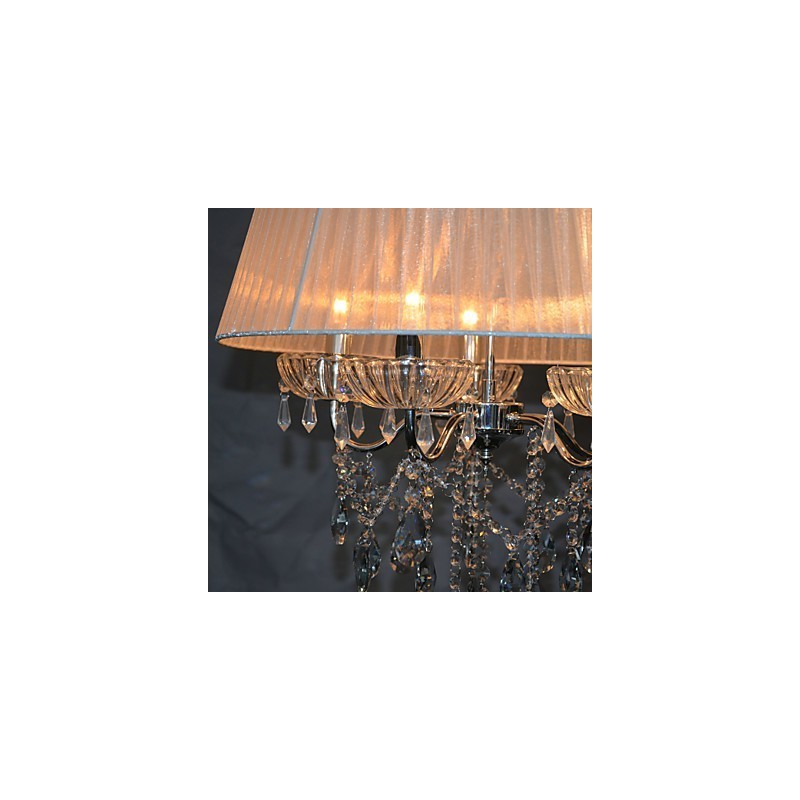 Suspension 5 lumières délicate et chic avec motif fleuri