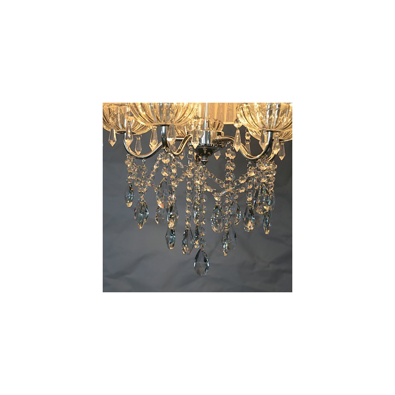 Suspension 5 lumières délicate et chic avec motif fleuri