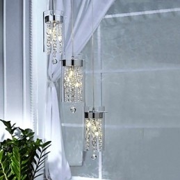 Suspension artistique en cristal avec abat-jour en verre