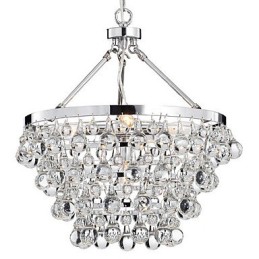 Lustre traditionnel classique en cristal et métal chromé