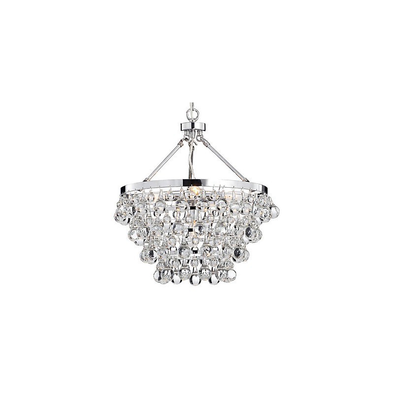 Lustre traditionnel classique en cristal et métal chromé