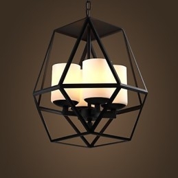 Lustre moderne en fer noir vintage Americange de haut niveau, lustre à 4 lumières