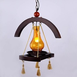 Lampe à suspension en bois massif Americange