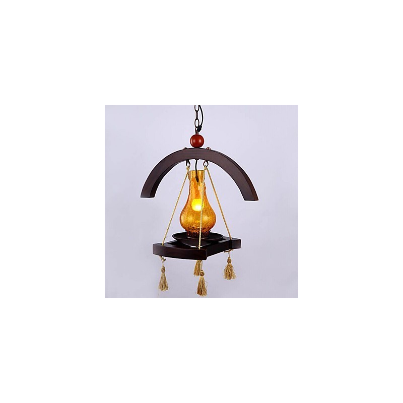Lampe à suspension en bois massif Americange