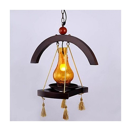 Lampe à suspension en bois massif Americange Lampe à suspension en bois massif Americange