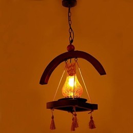 Lampe à suspension en bois massif Americange
