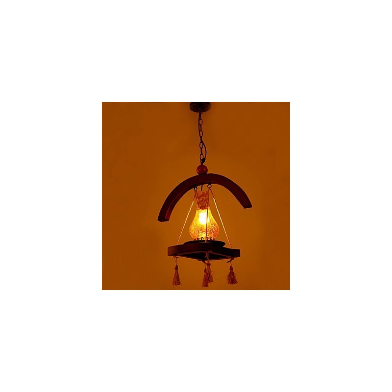 Lampe à suspension en bois massif Americange