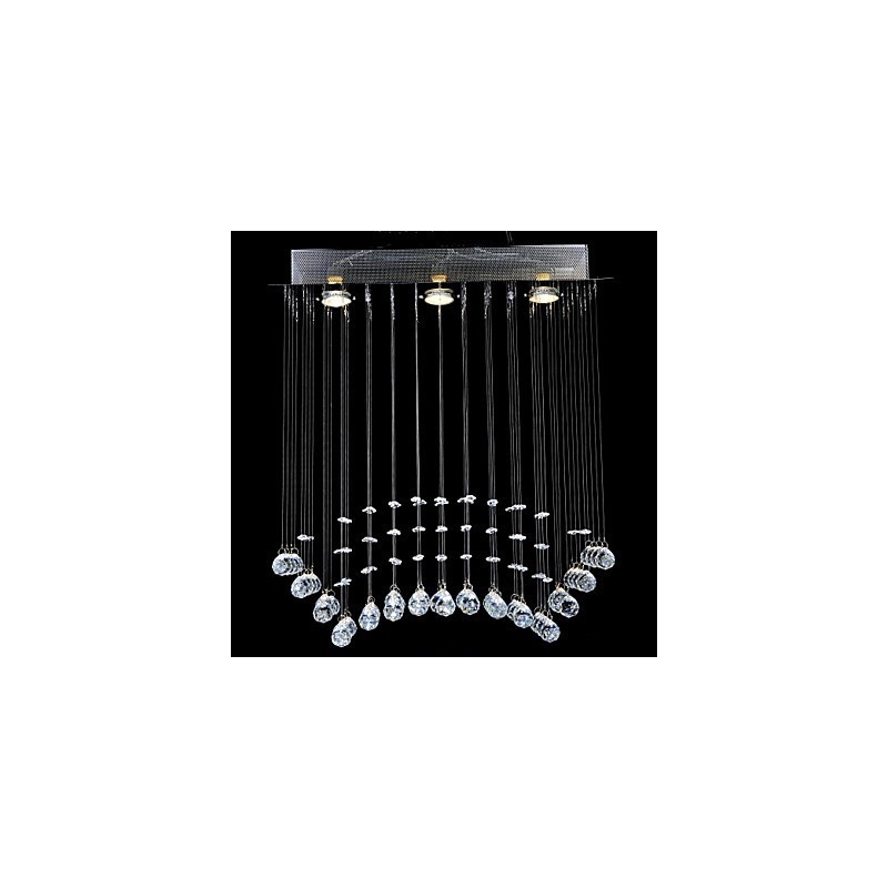 Plafonnier en métal chromé cristal classique traditionnel