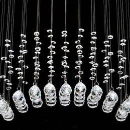 Plafonnier en métal chromé cristal classique traditionnel