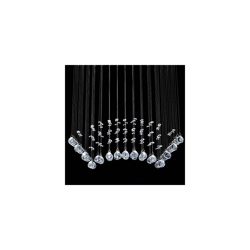 Plafonnier en métal chromé cristal classique traditionnel