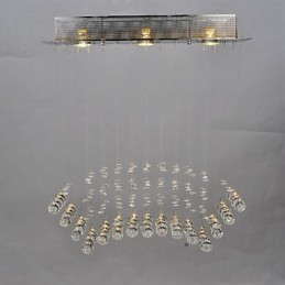 Plafonnier en métal chromé cristal classique traditionnel